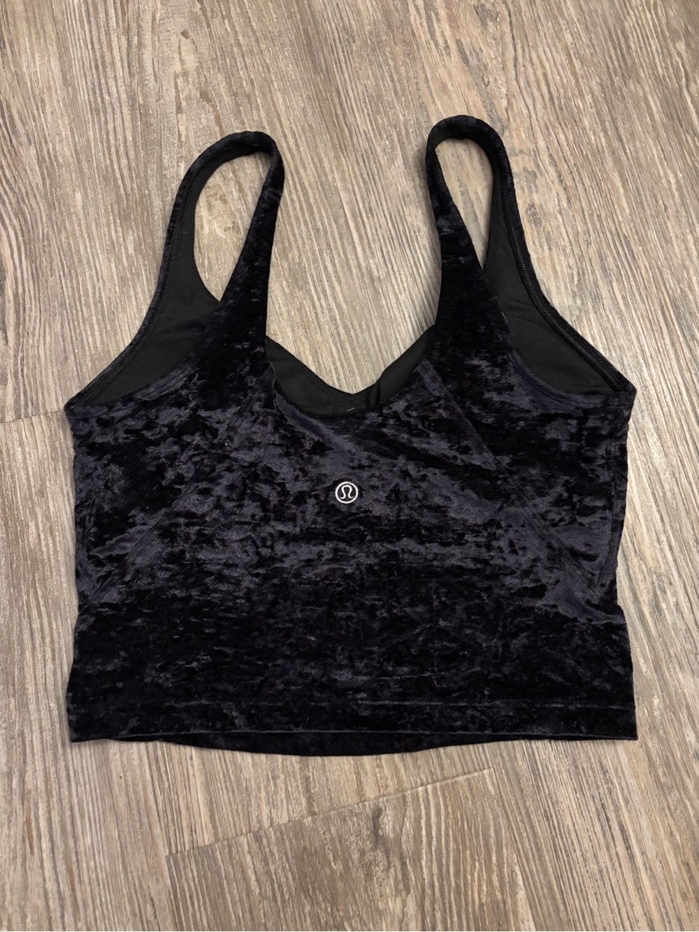Lululemon Black Crushed Velvet Align Sports Bra Tank